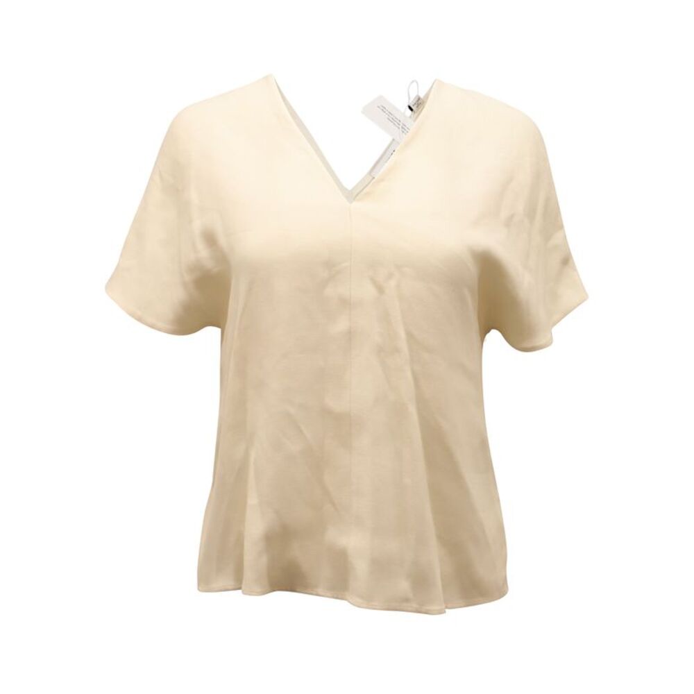 Vince V-Neck Blouse in Ivory Viscose